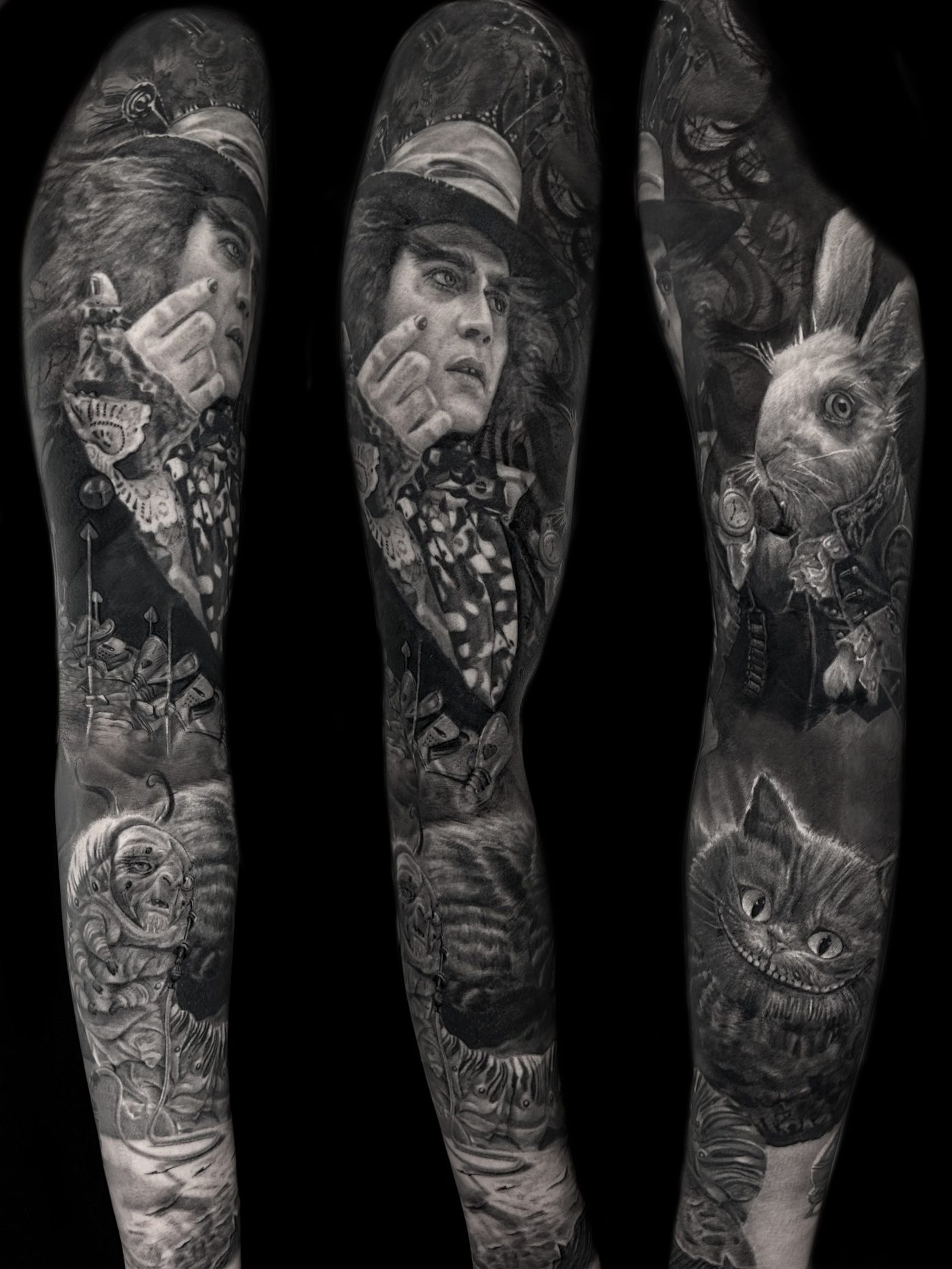 Erzählendes Sleeve mit Portraits und Figuren, Realism von Ruby, drei Ansichten
